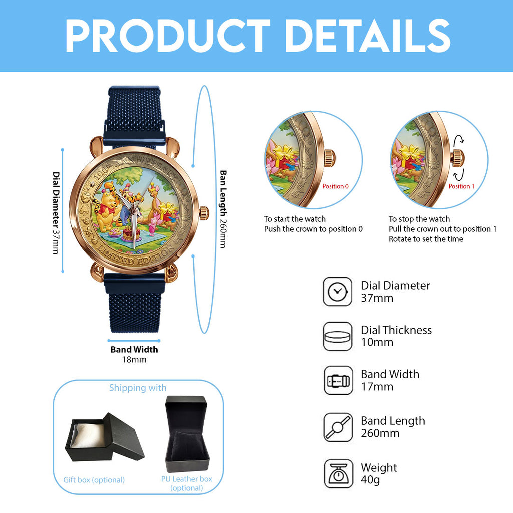 Winnie-the-Pooh 100th Anniversary Mesh Strap Quartz Watch – TMTHU4725