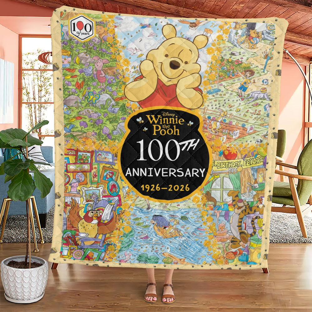 Winnie-the-Pooh 100th Anniversary Quilt Blanket – TMTHU3779
