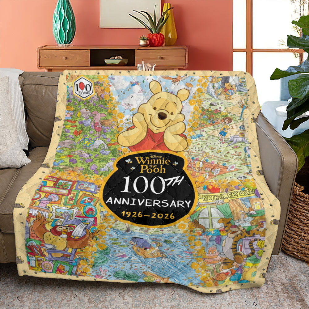 Winnie-the-Pooh 100th Anniversary Quilt Blanket – TMTHU3779