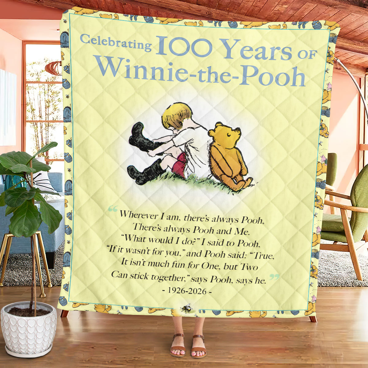 Winnie-the-Pooh 100th Anniversary Quilt Blanket – TMTHU4563