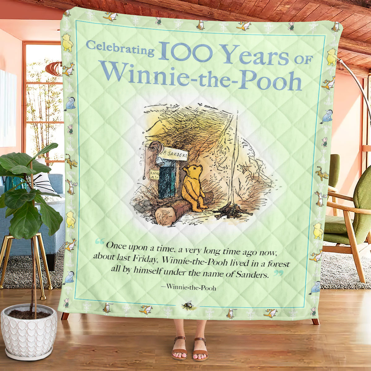 Winnie-the-Pooh 100th Anniversary Quilt Blanket – TMTHU4564