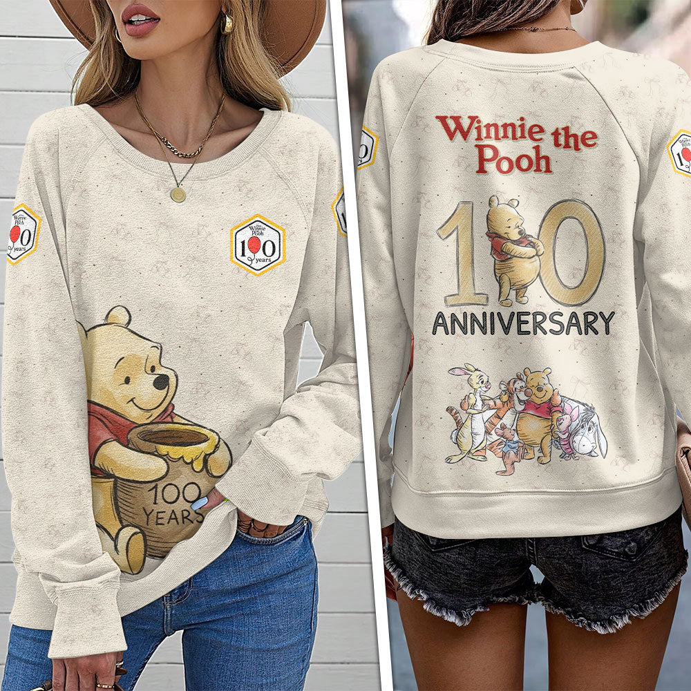 Winnie-the-Pooh 100th Anniversary Round Neck Raglan Sleeve Sweatshirt – TMTHU6933