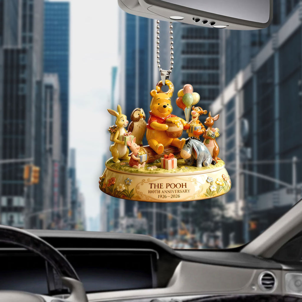 Winnie-the-Pooh 100th anniversary Custom shape 2-sided Acrylic Car Ornament – HOATT15823