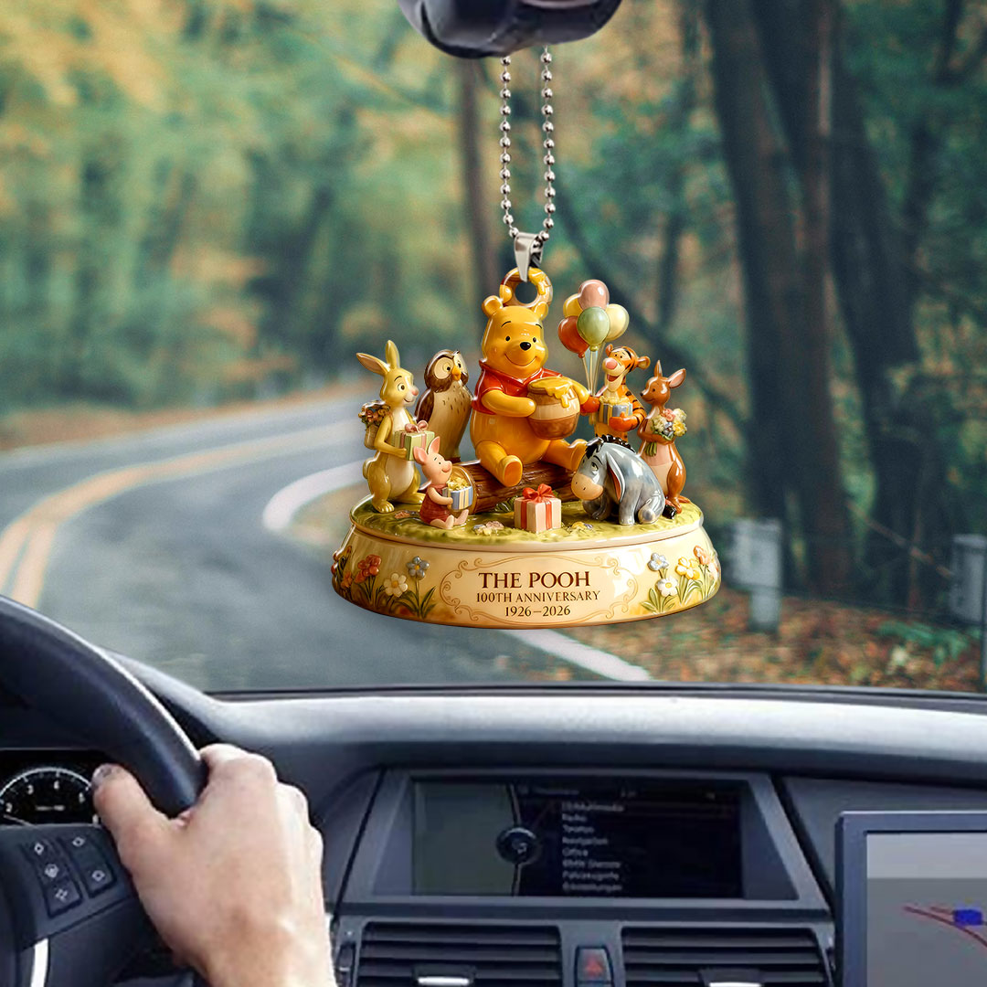 Winnie-the-Pooh 100th anniversary Custom shape 2-sided Acrylic Car Ornament – HOATT15823