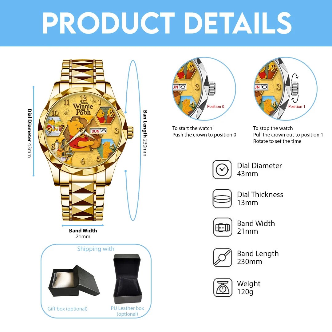 Winnie-the-Pooh Alloy Luxury Quartz Watch – TMTHU10106