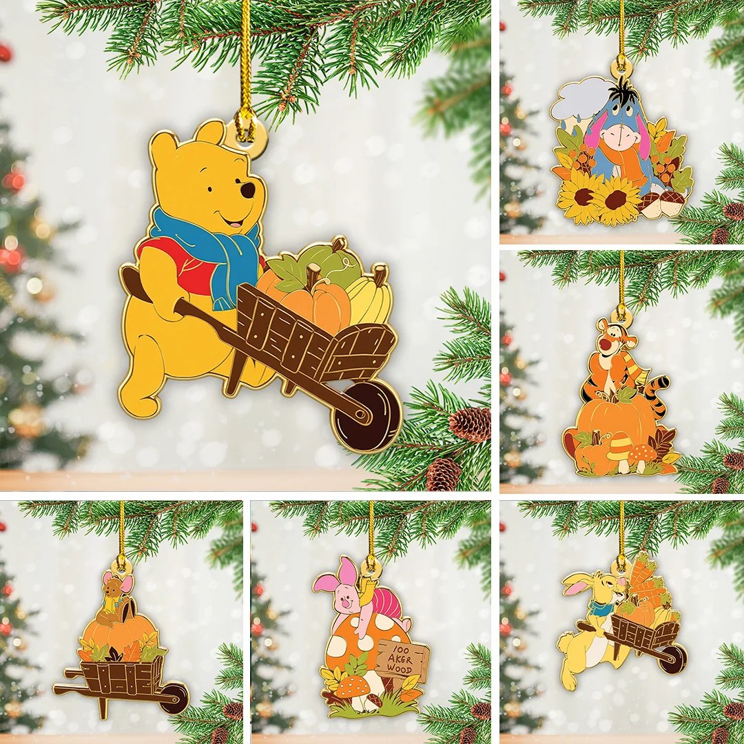 6PCS Winnie-the-Pooh Custom Shape 2-Side Printed Acrylic Ornament – TANTN25732