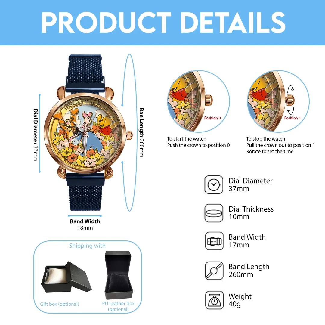 Winnie-the-Pooh Mesh Strap Quartz Watch – HOATT26804