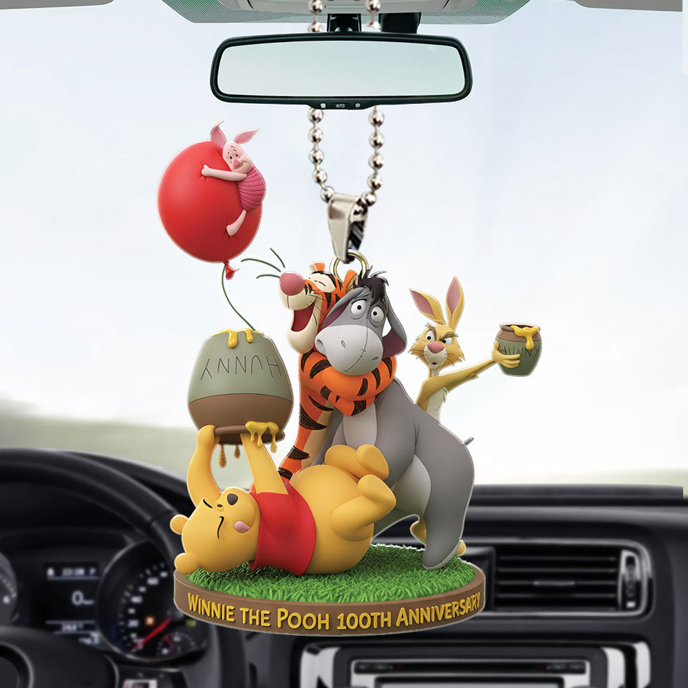 Winnie-the-Pooh 100th Anniversary Custom shape 2-sided Acrylic Car Ornament – TMTHU3195