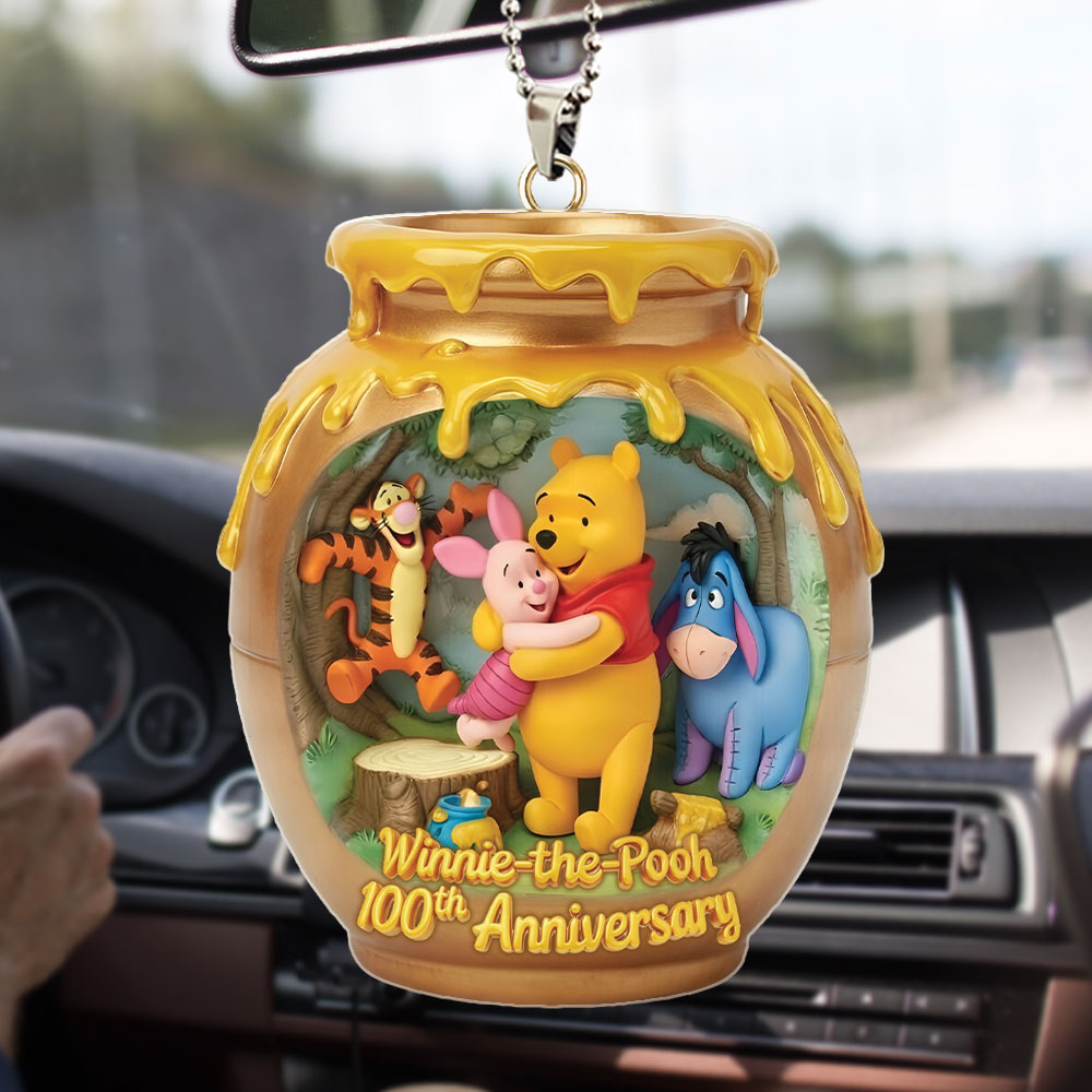 Winnie-the-Pooh 100th Anniversary Custom shape 2-sided Acrylic Car Ornament – TMTHU3738