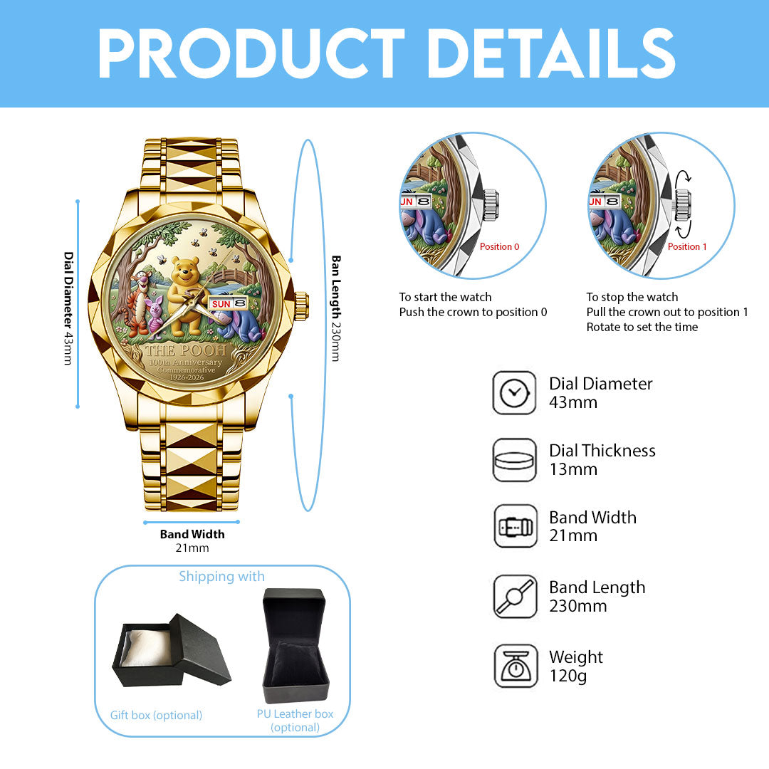 Winnie-the-Pooh 100th Anniversary Alloy Luxury Quartz Watch – TMTHU3445