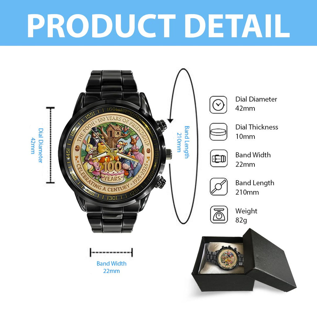 Winnie-the-Pooh 100th Anniversary Black Stainless Steel Watch – HOATT15693