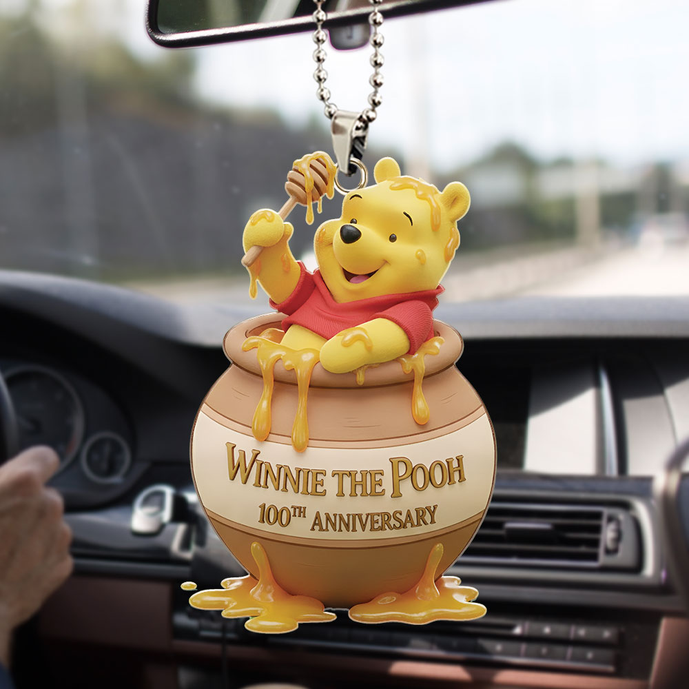 Winnie-the-Pooh 100th Anniversary Custom shape 2-sided Acrylic Car Ornament – TMTHU2934