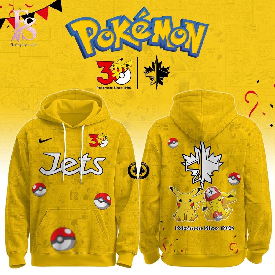 Winnipeg Jets Pokemon 30th Anniversary Hoodie