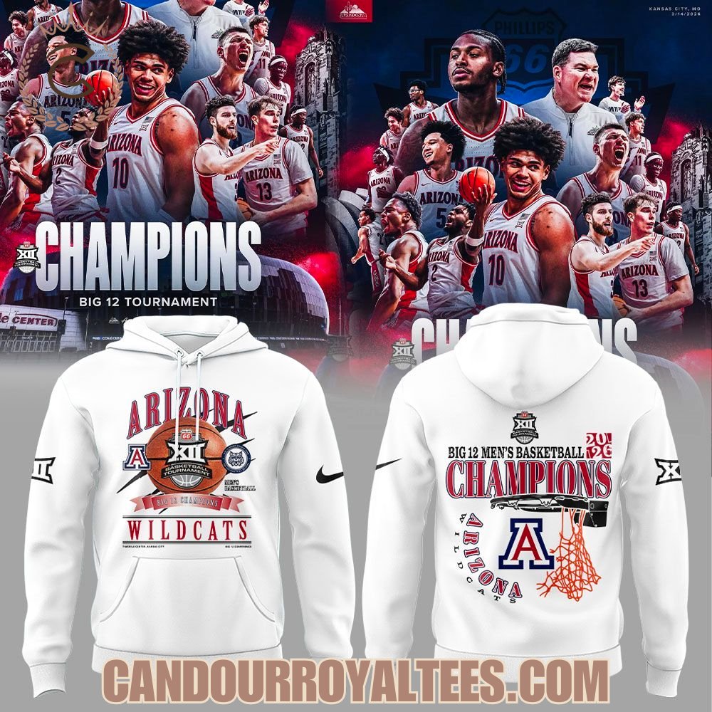 Arizona Wildcats 2026 Big 12 Men’s Basketball Tournament Championship T-Shirt, Hoodie