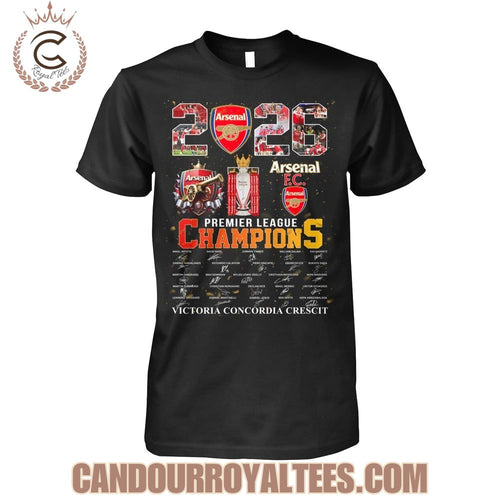 Arsenal 2026 Premier League Champions Victoria Concordia Crescit T-Shirt