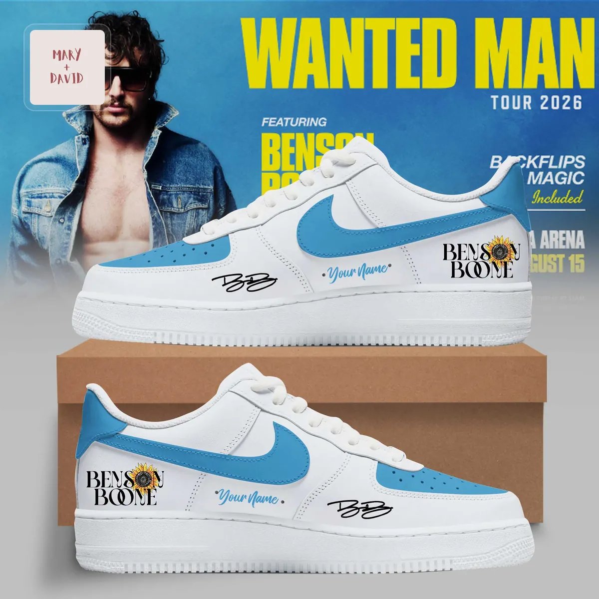 Benson Boone Wanted Man Tour 2026 Personalized Air Force 1