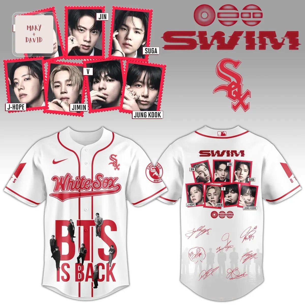 BTS Chicago White Sox “SWIM” Limited Edition Baseball Jersey