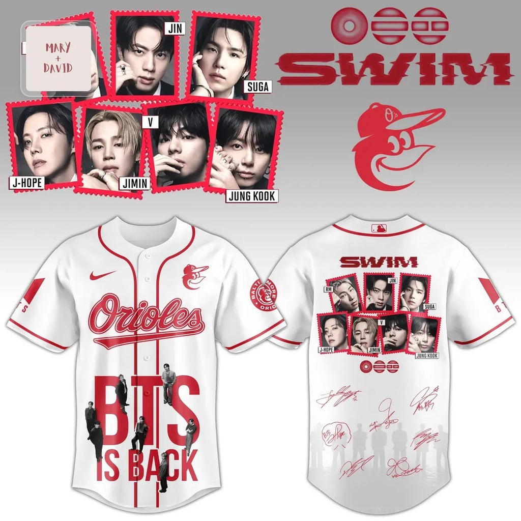 BTS Orioles “SWIM” Is Back K-Pop Fan Baseball Jersey