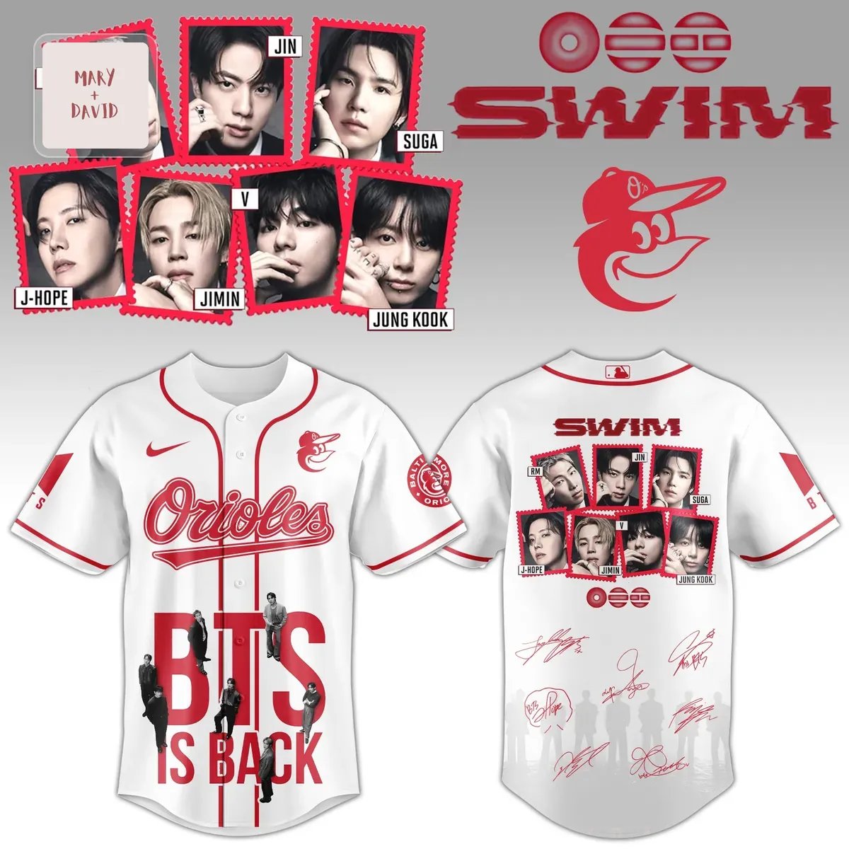 BTS Orioles “SWIM” Is Back K-Pop Fan Baseball Jersey