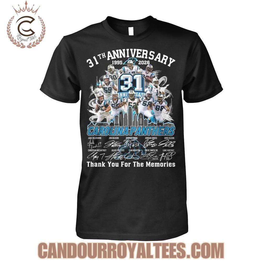 Carolina Panthers 31th Anniversary 1995-2026 Thank You For The Memories T-Shirt
