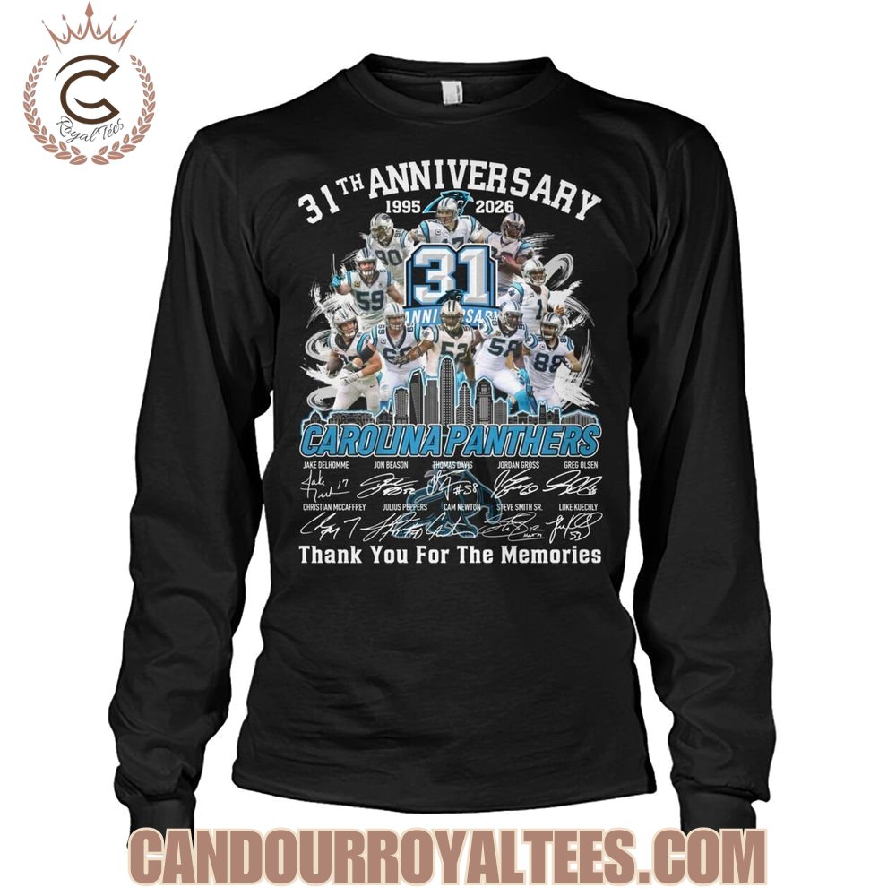 Carolina Panthers 31th Anniversary 1995-2026 Thank You For The Memories T-Shirt