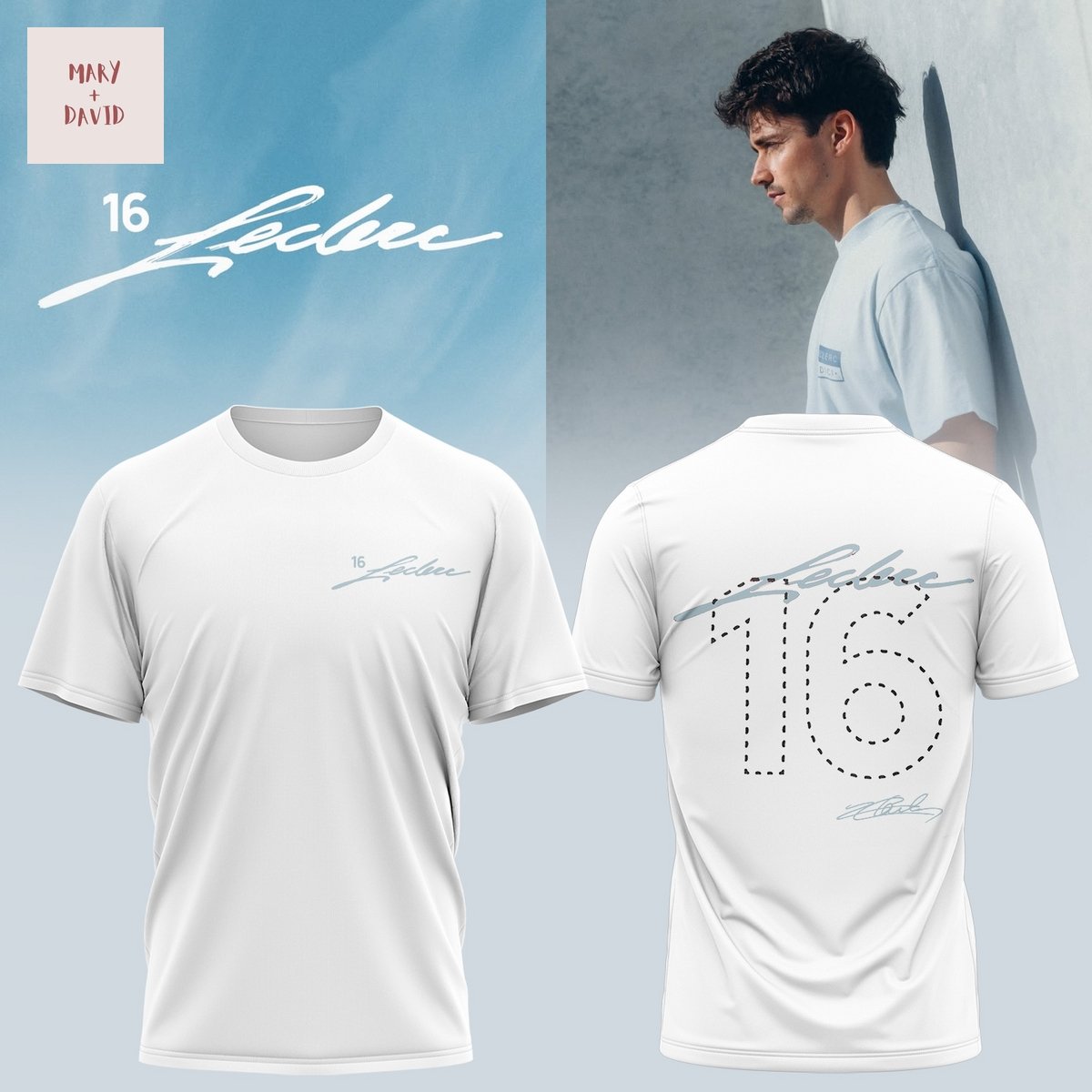 Charles Leclerc 16 Sedici 3D T-Shirt - White