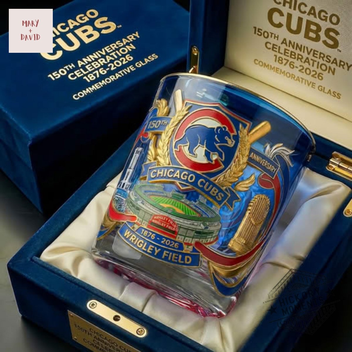 Chicago Cubs 150 Years Whiskey Glass