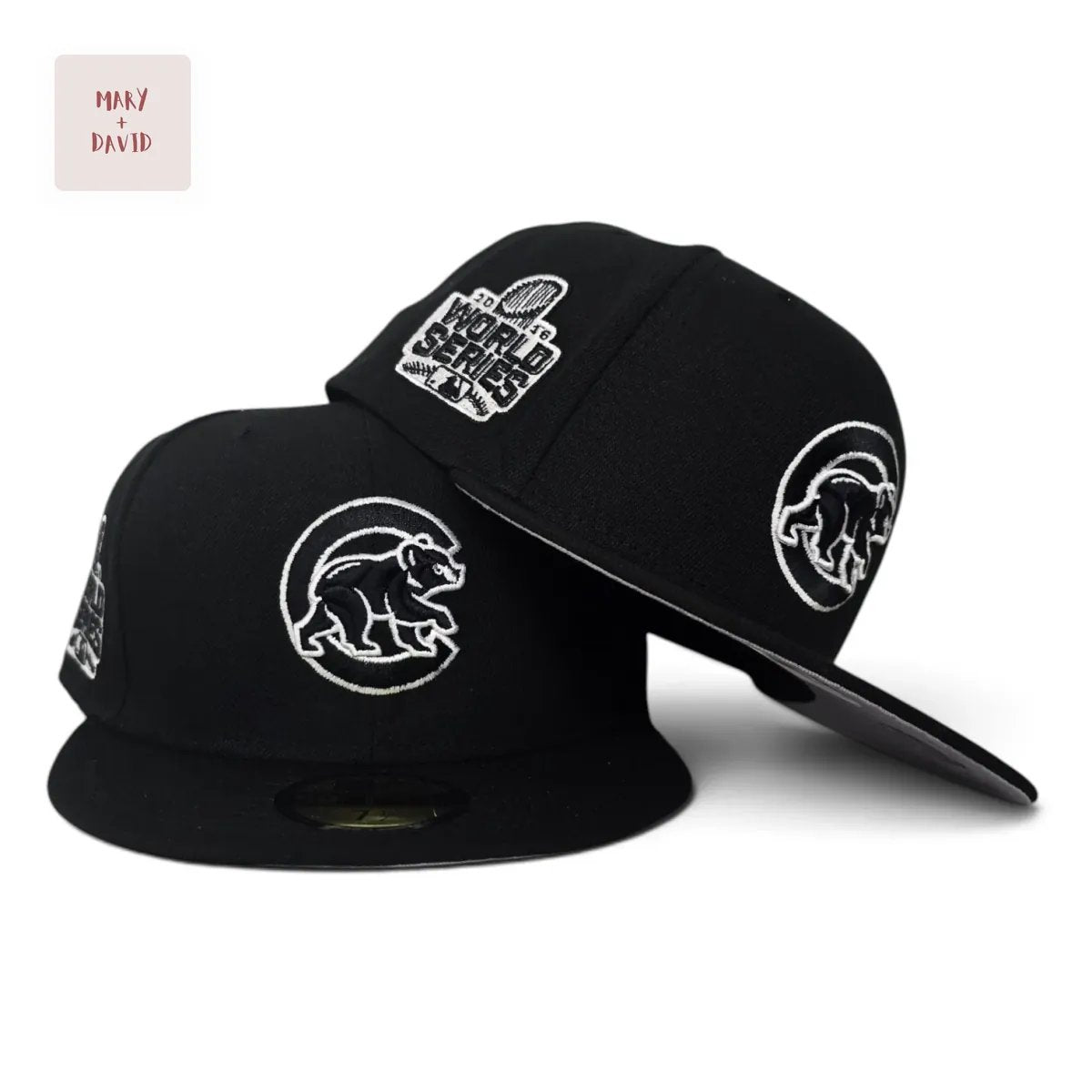 Chicago Cubs New Era Black 2016 World Series Side Patch Gray Bottom 59Fifty Fitted Cap
