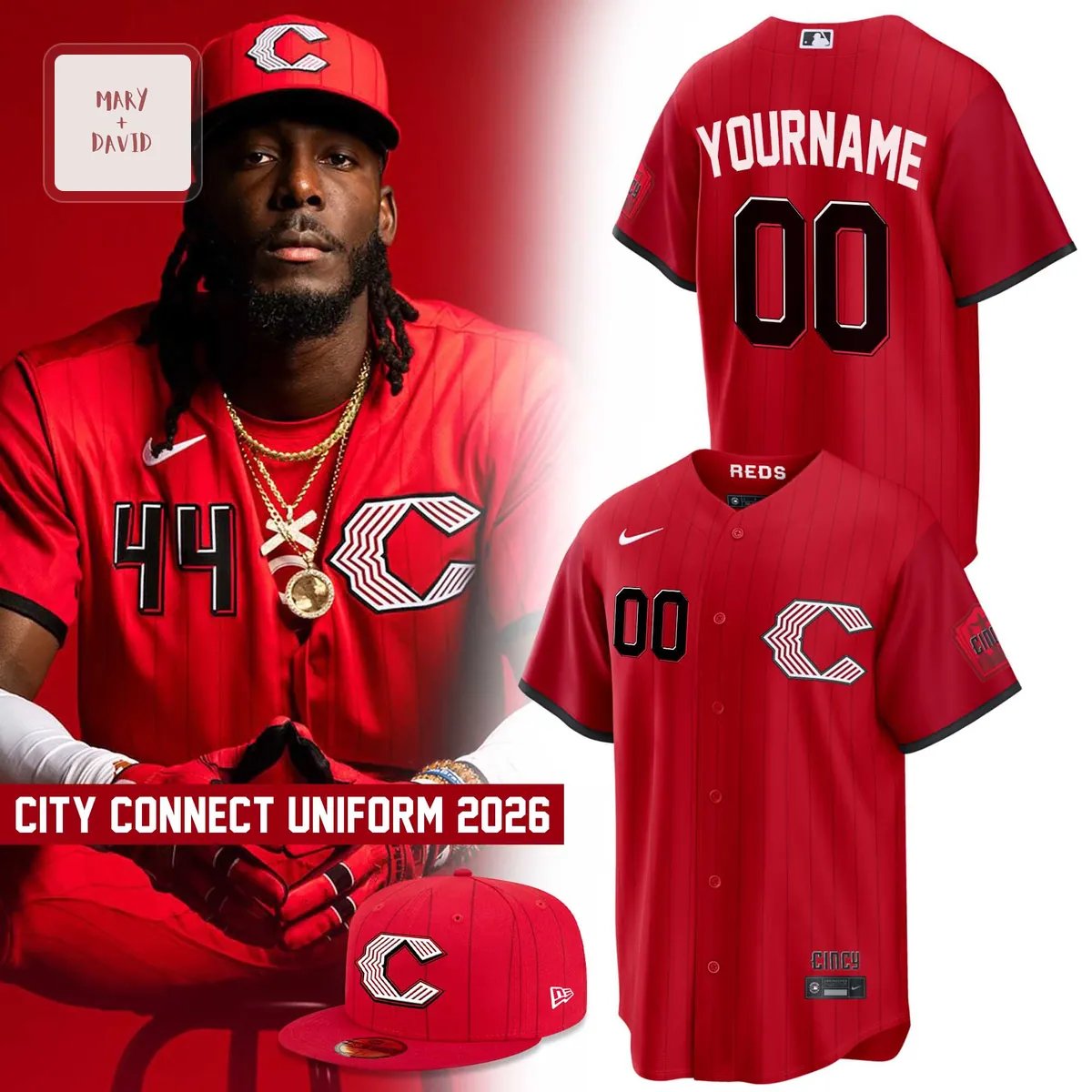 Cincinnati Reds City Connect 2026 Personalized Baseball Jersey