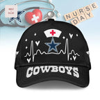 Dallas Cowboys Nurse Heartbeat EKG Design Baseball Cap