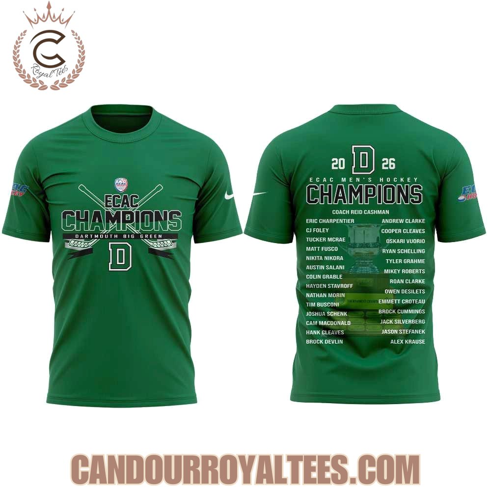 Dartmouth Men’s Hockey 2026 ECAC Hockey Champions Tshirt, Hoodie