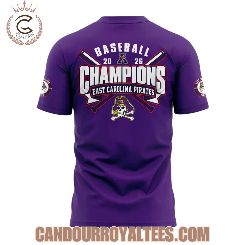 East Carolina Pirates 2026 American Baseball Champions T-Shirt