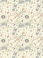 Vintage Indie Rock N Roll Music Pattern Shirt