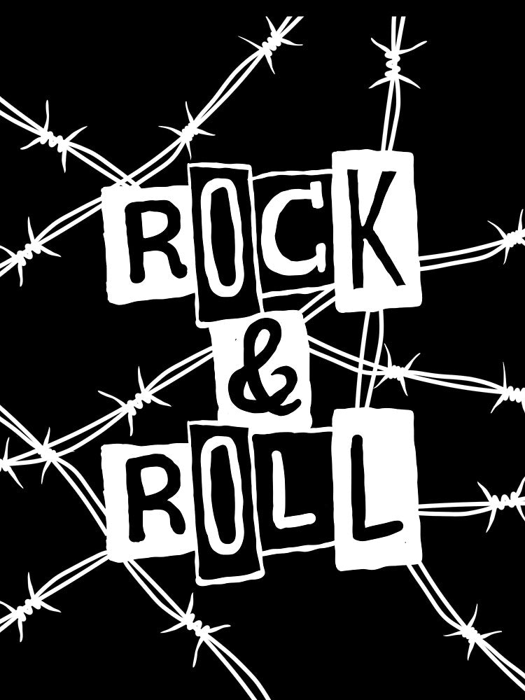 Barbed Wire Rock & Roll Design Shirt