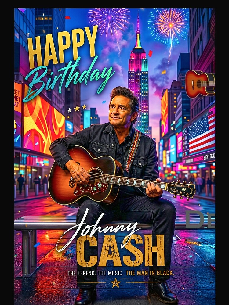 Johnny Cash - Happy Birthday - The Man In Black - Country Music Legend Shirt