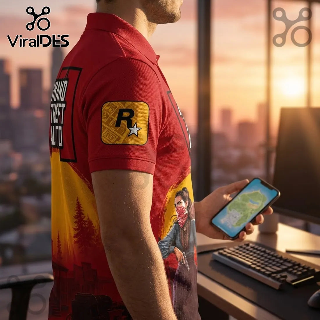 Grand Theft Auto VI Red Premium Polo Shirt