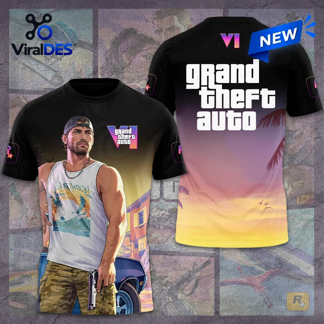 Grand Theft Auto VI Vice City Black T-Shirt