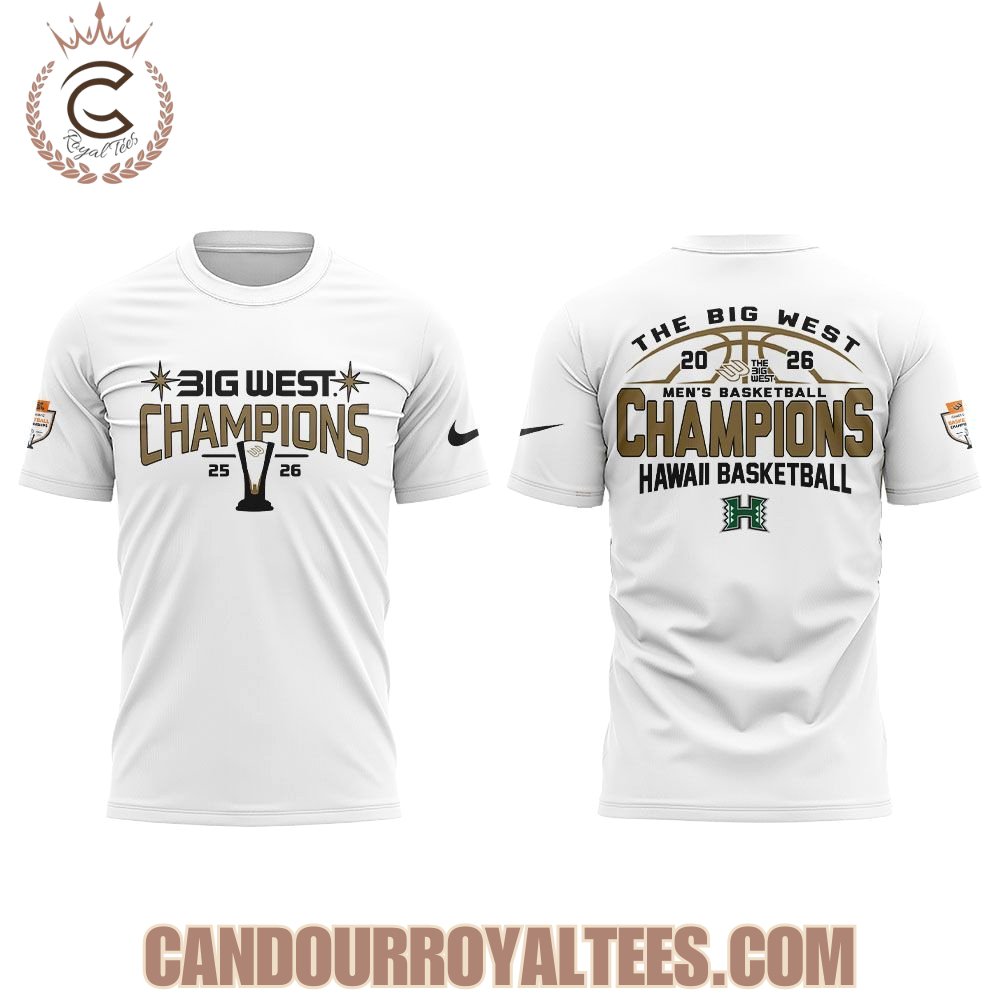 Hawaii Basketball 2026 The Big West Credit Union 1 Men’s Basketball Champions Shirt White