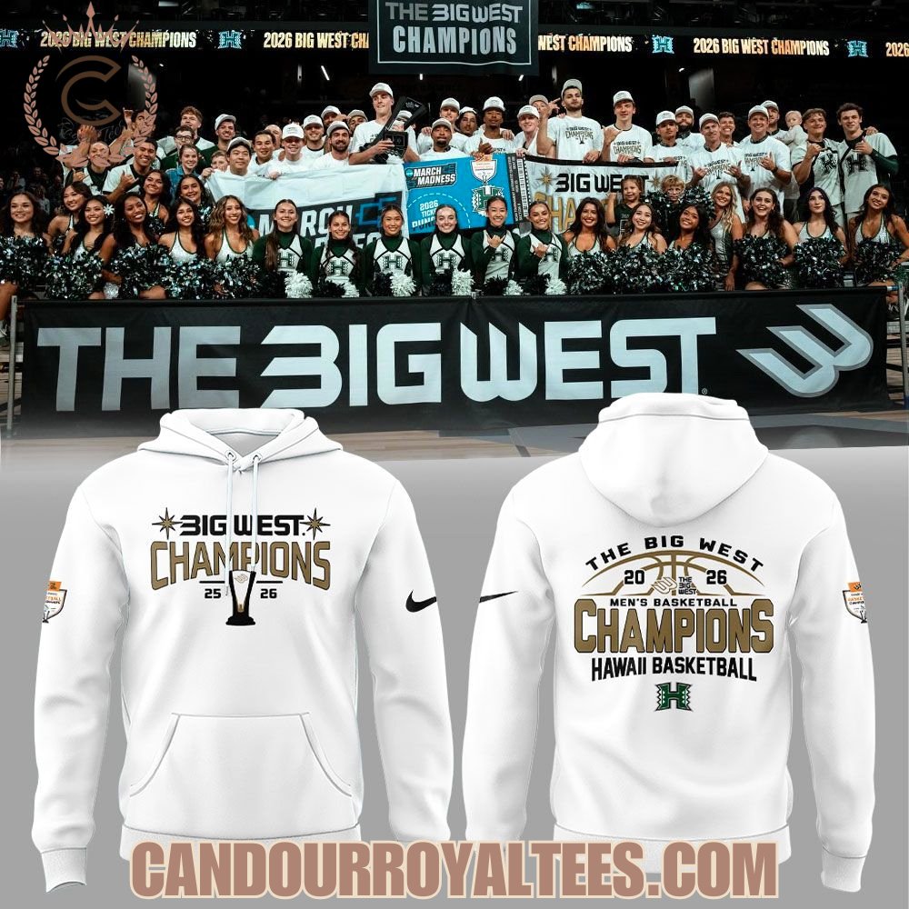 Hawaii Basketball 2026 The Big West Credit Union 1 Men’s Basketball Champions Shirt White