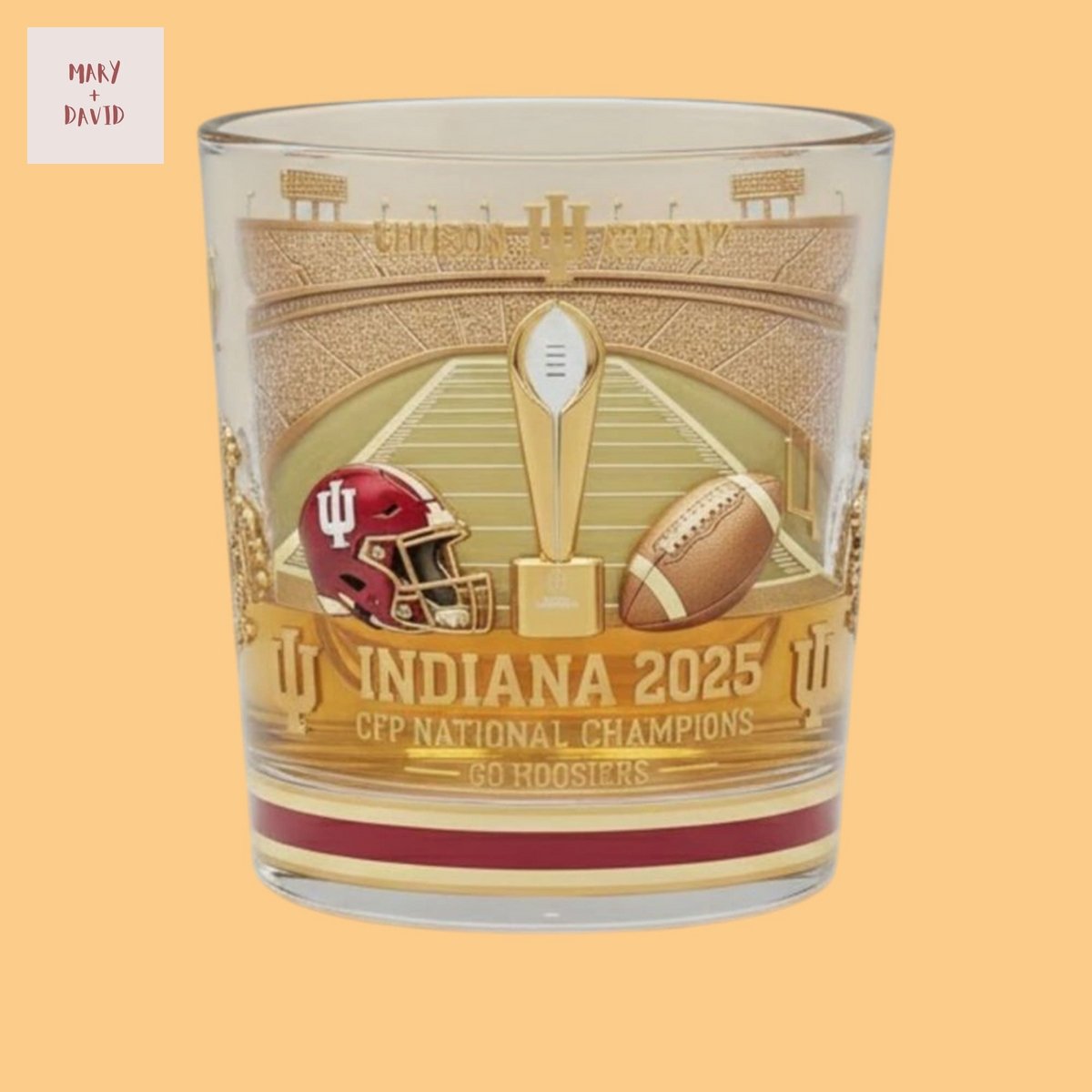 Indiana Hoosiers 2026 National Champions Whiskey Glass