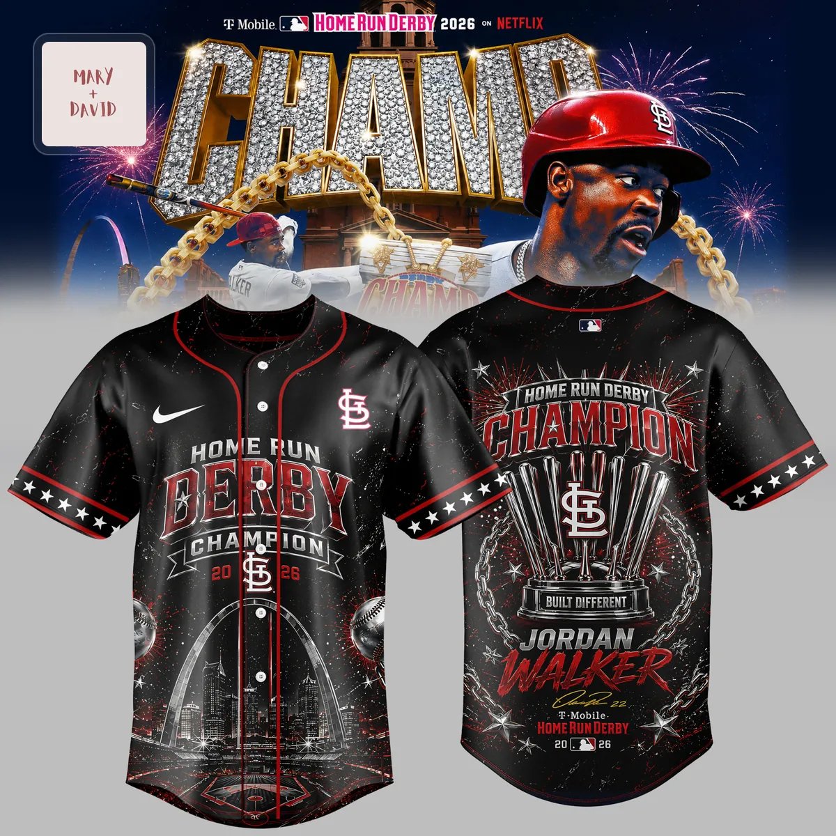 Jordan Walker St Louis Cardinals 2026 Home Run Derby Champion Commemorative Baseball Jersey