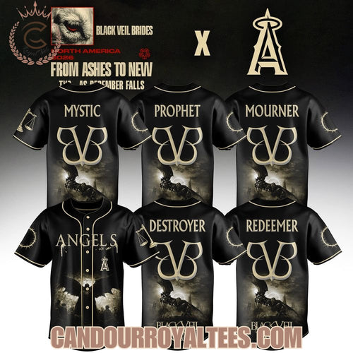 Los Angeles Angels x Black Veil Brides From Ashes To New Tour 2026 Baseball Jersey