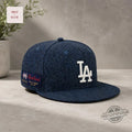 Los Angeles Dodgers Shetland Moon Woven Wool Flat Brim Baseball Cap