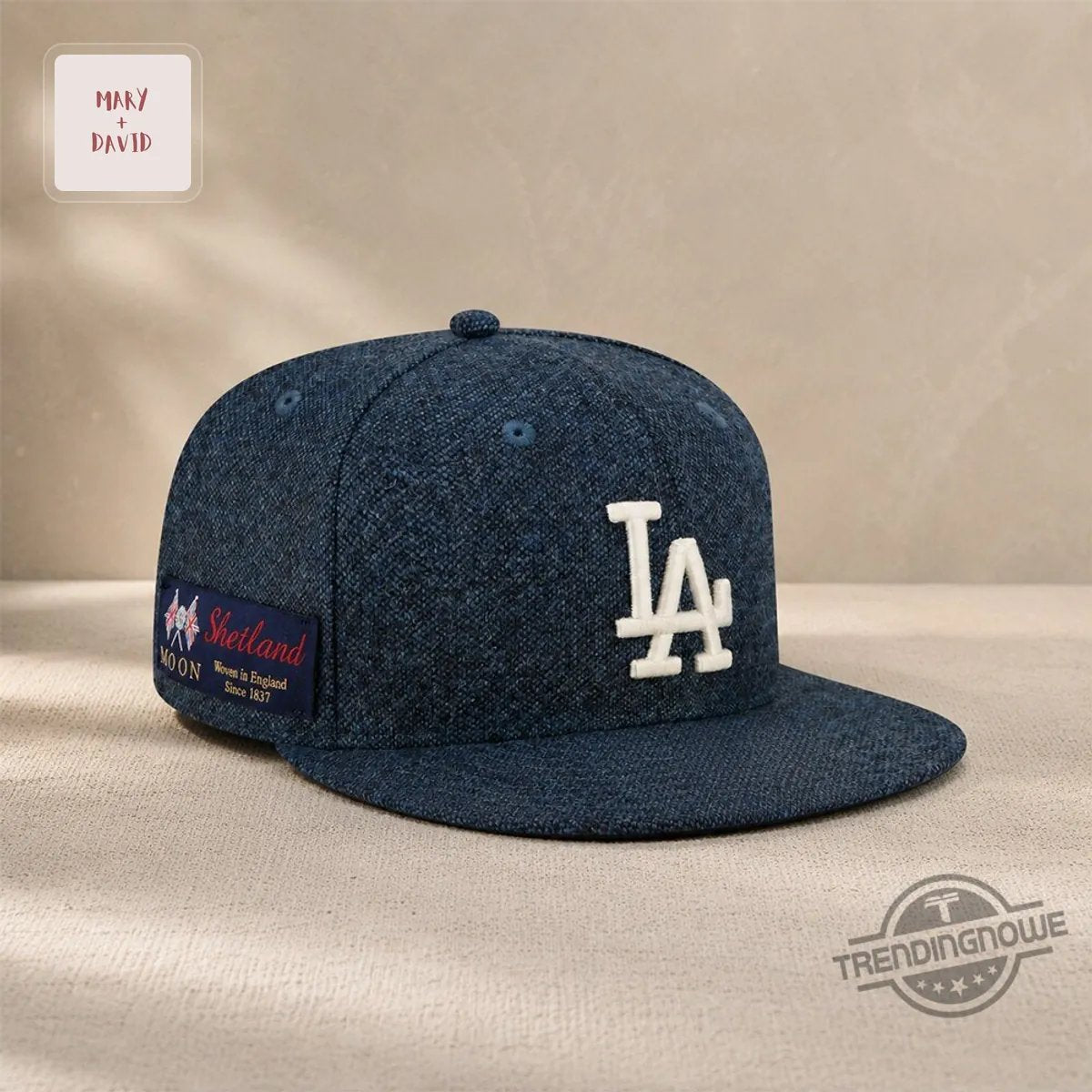Los Angeles Dodgers Shetland Moon Woven Wool Flat Brim Baseball Cap