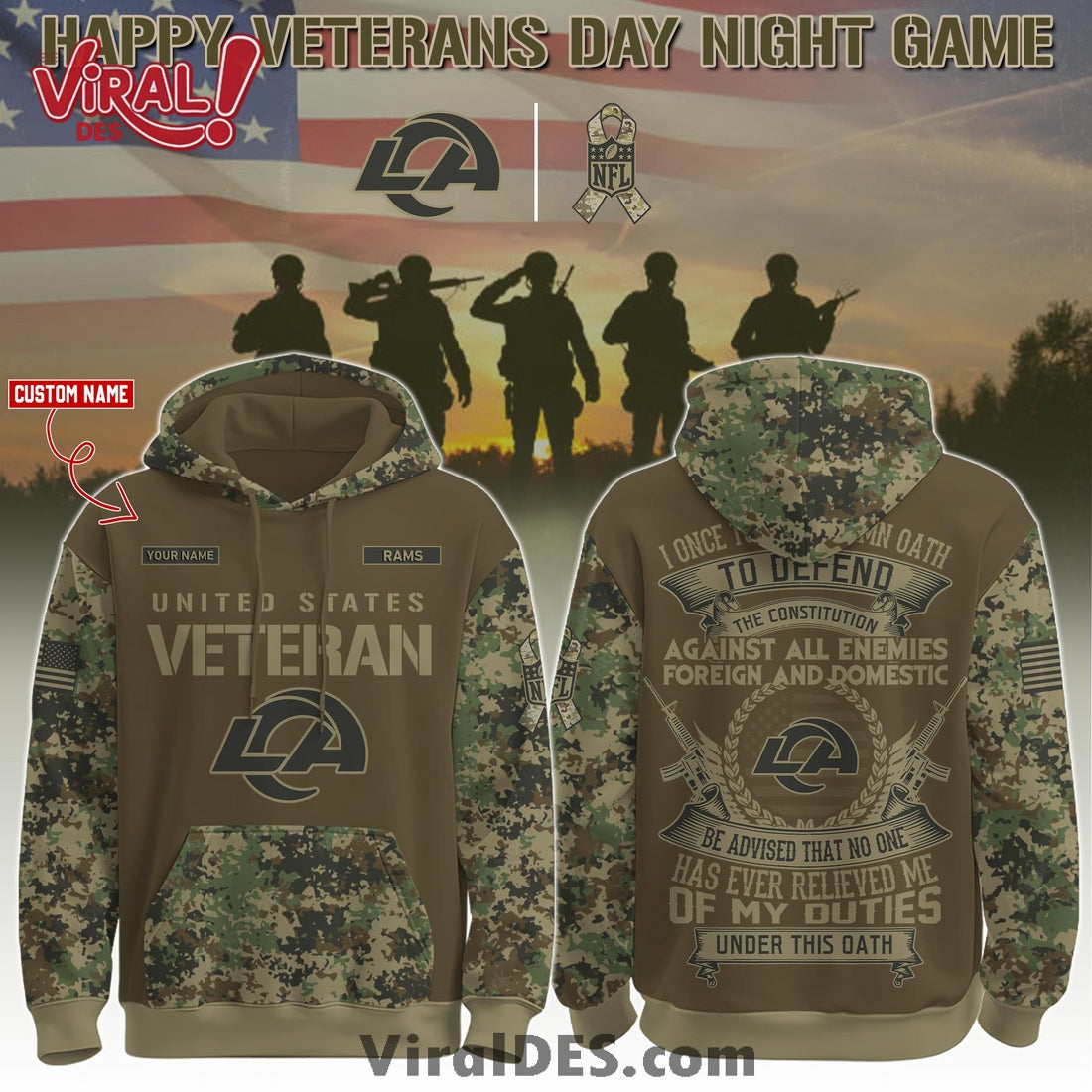 Los Angeles Rams Salute to Service Limited Editions Hoodie