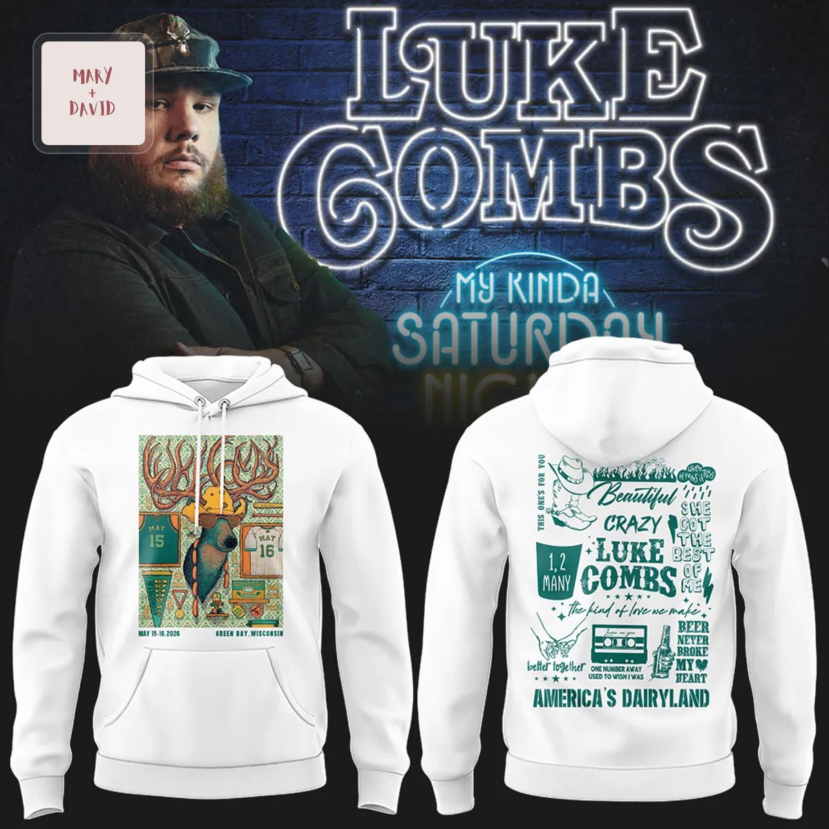 Luke Combs My Kinda Saturday Nights Tour Lambeau Field 2026 Commemorative Hoodie