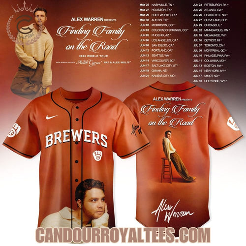 Milwaukee Brewers x Alex Warren Finding Family on the Road 2026 Jersey