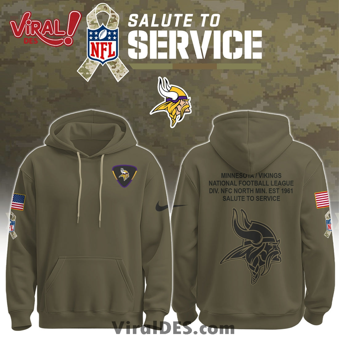 Minnesota Vikings Salute To Service Limited Edition Shirt