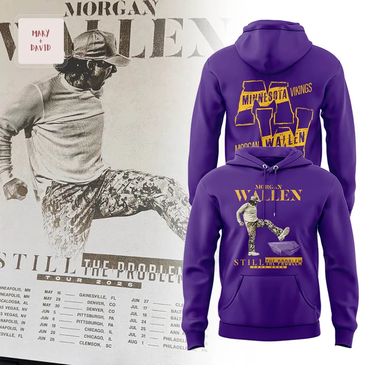Morgan Wallen Still The Problem Tour 2026 Purple Hoodie
