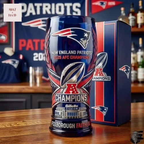 New England Patriots 2025 Afc Champions Beer Glass